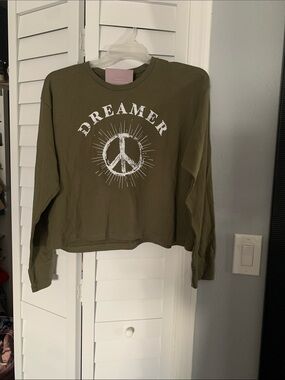 Maverick Olive Cropped Long Sleeve Top